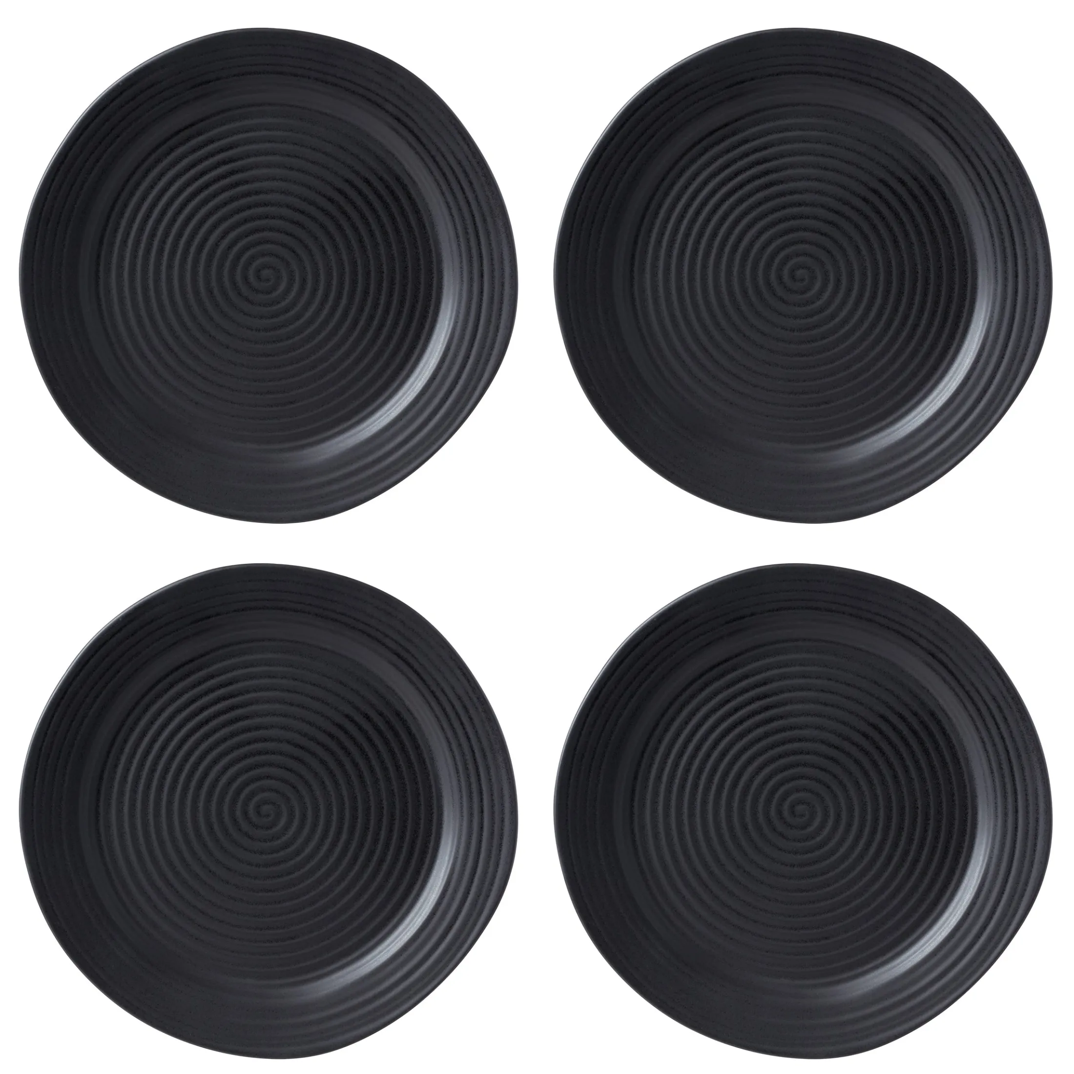 Ridge Black 12-Piece Dinnerware Set