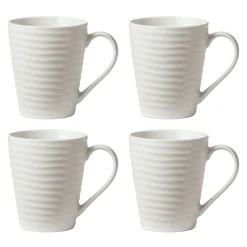 Ridge White Mugs, Set of 4