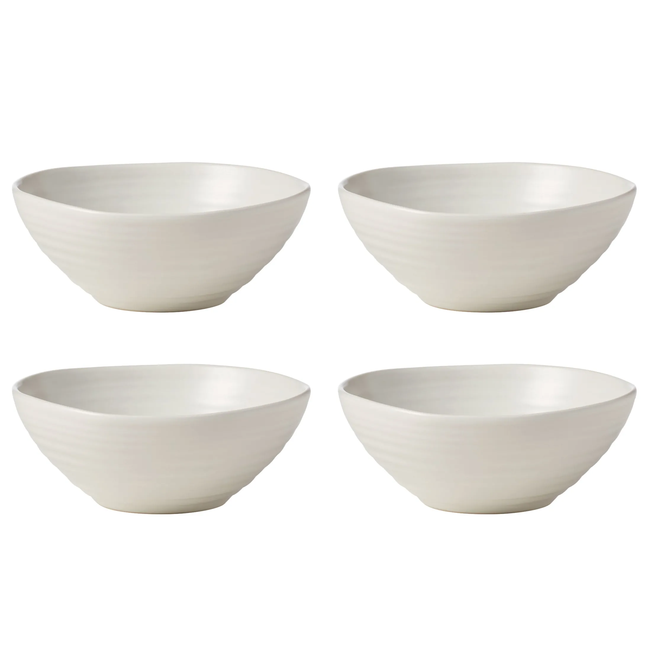 Ridge White 12-Piece Dinnerware Set