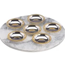 Roseland Seder Plates with Marble Slate