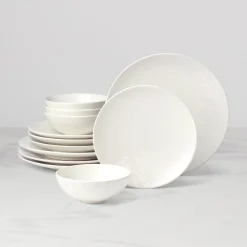 Roseto White 12-Piece Dinnerware Set