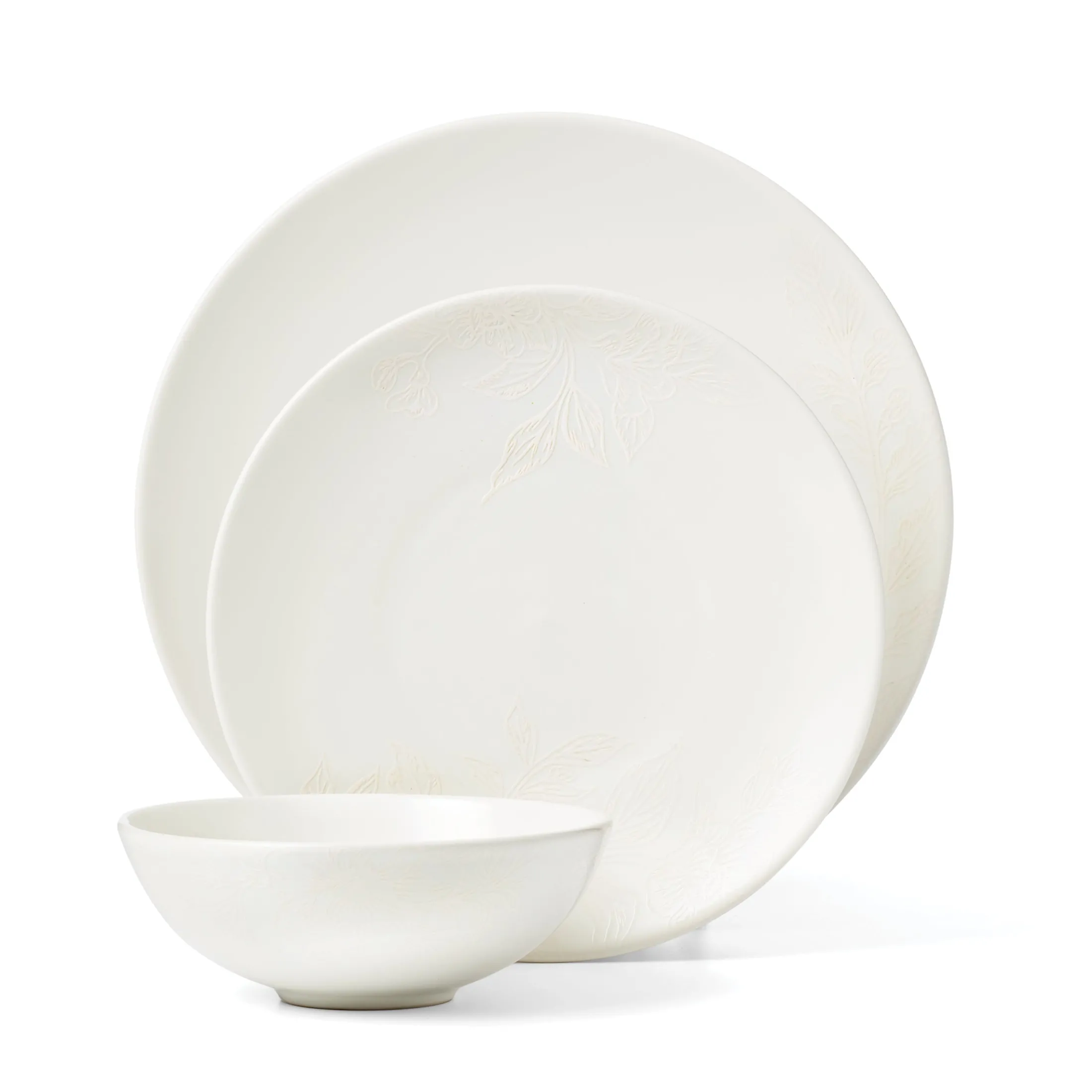 Roseto White 12-Piece Dinnerware Set