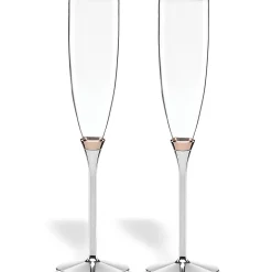 Rosy Glow 2-Piece Champagne Flute Set