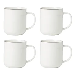 24 Seven Black Rim Mugs, Set of 4