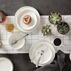 24 Seven Black Rim 12-Piece Dinnerware Set