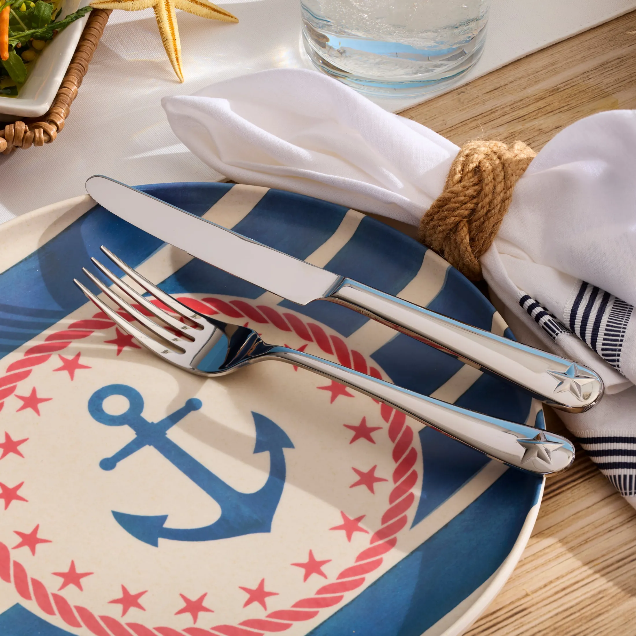 24 Seven Melamine Aweigh We Go 24-Piece Dinnerware Set