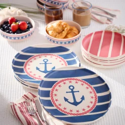 24 Seven Melamine Aweigh We Go 24-Piece Dinnerware Set