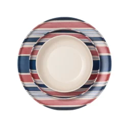 24 Seven Melamine Stripe 12-Piece Dinnerware Set