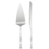 Silver Peony 2-Piece Dessert Set