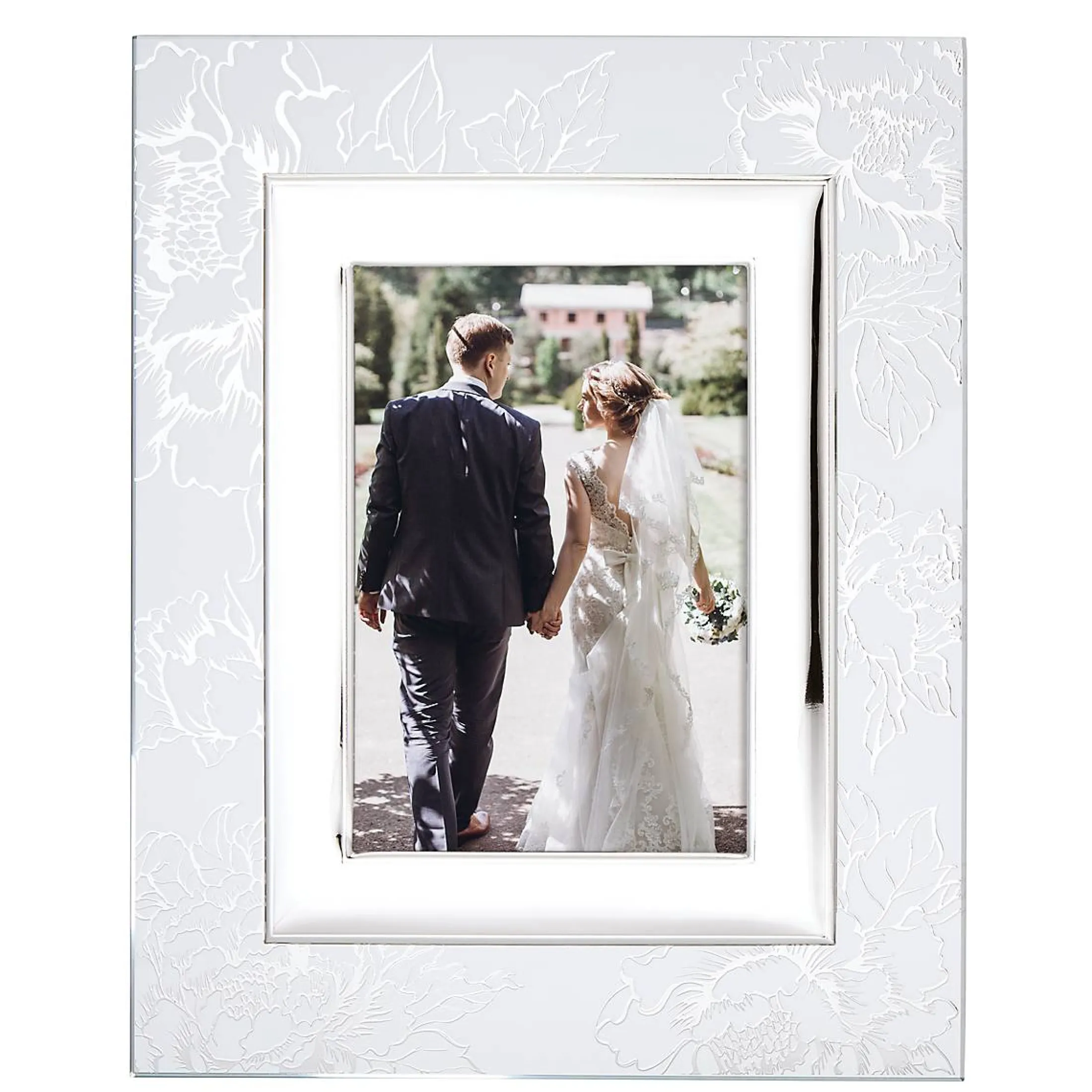 Silver Peony 5x7 Photo Frame