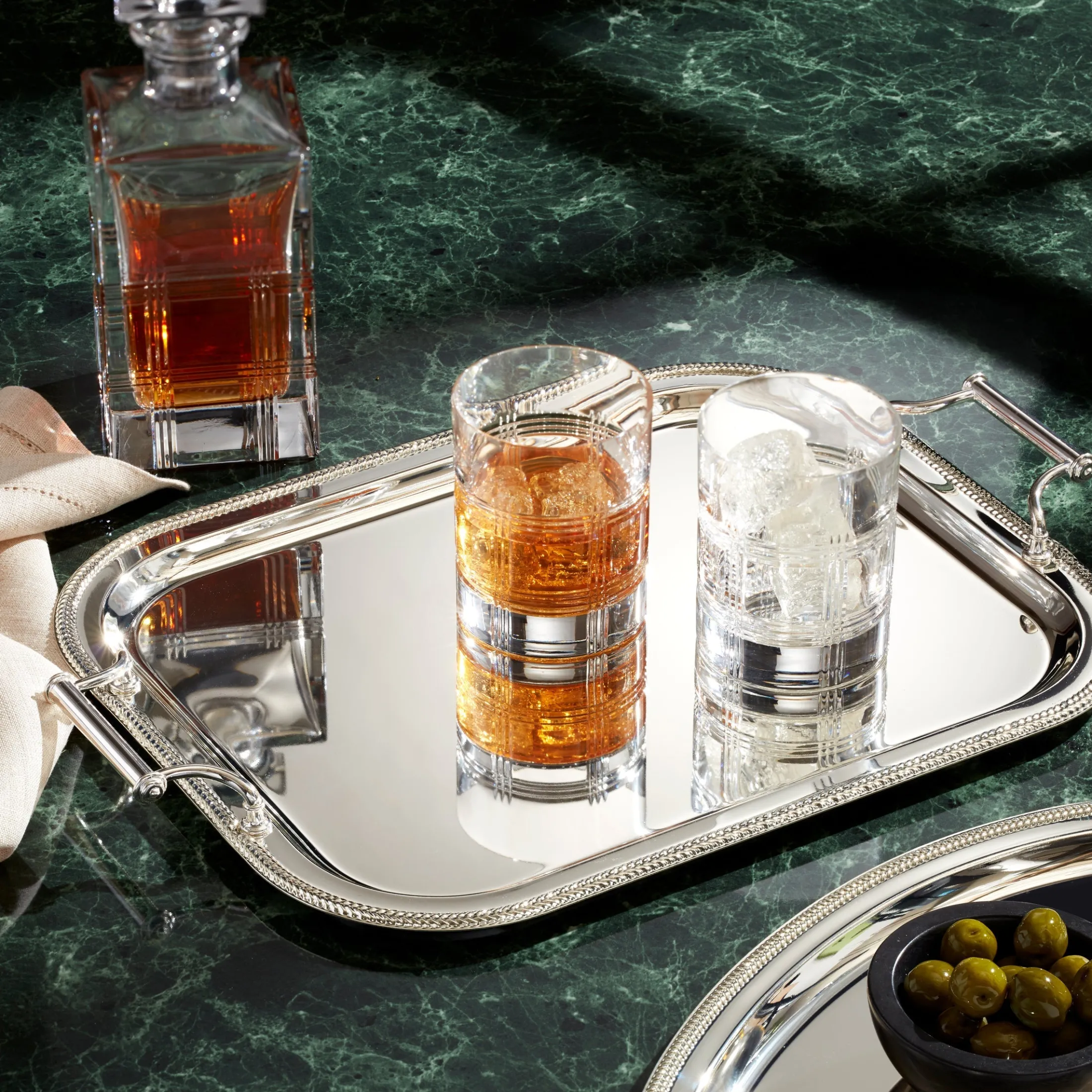 Silverplate Rectangular Tray With Handles