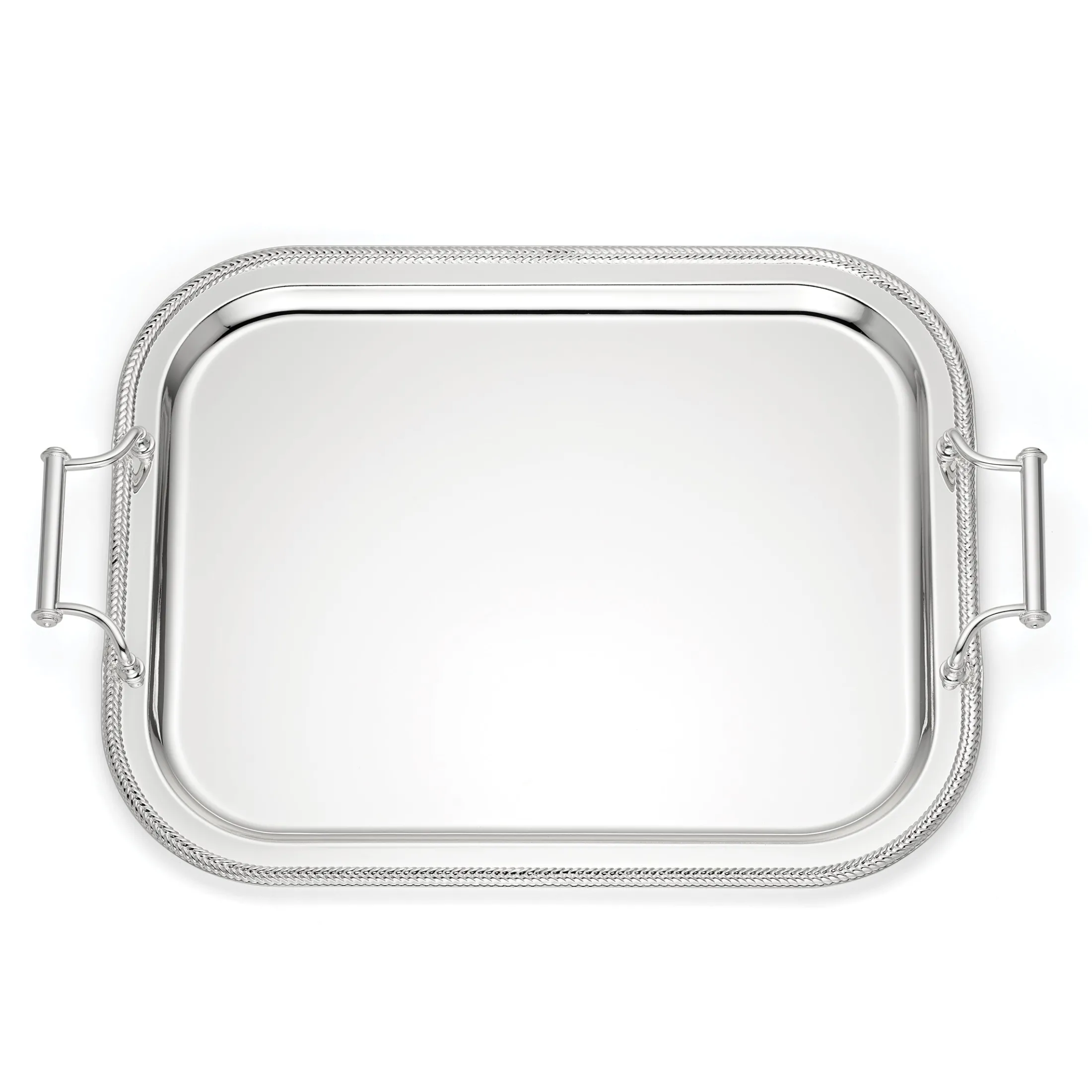 Silverplate Rectangular Tray With Handles