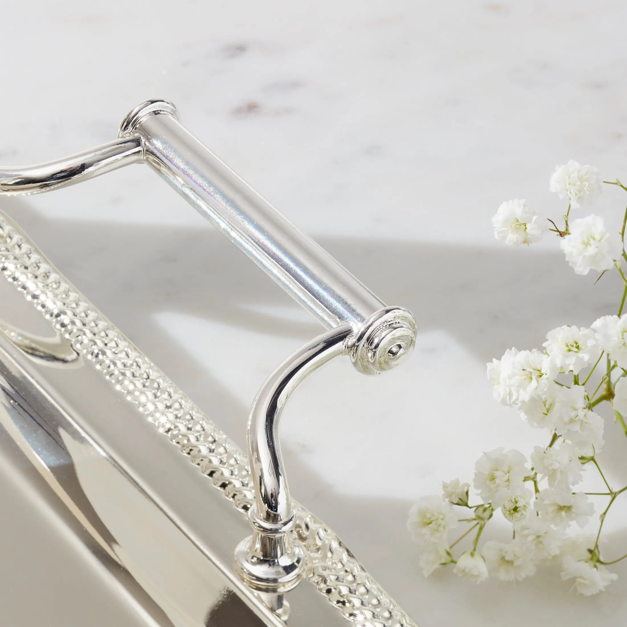 Silverplate Rectangular Tray With Handles