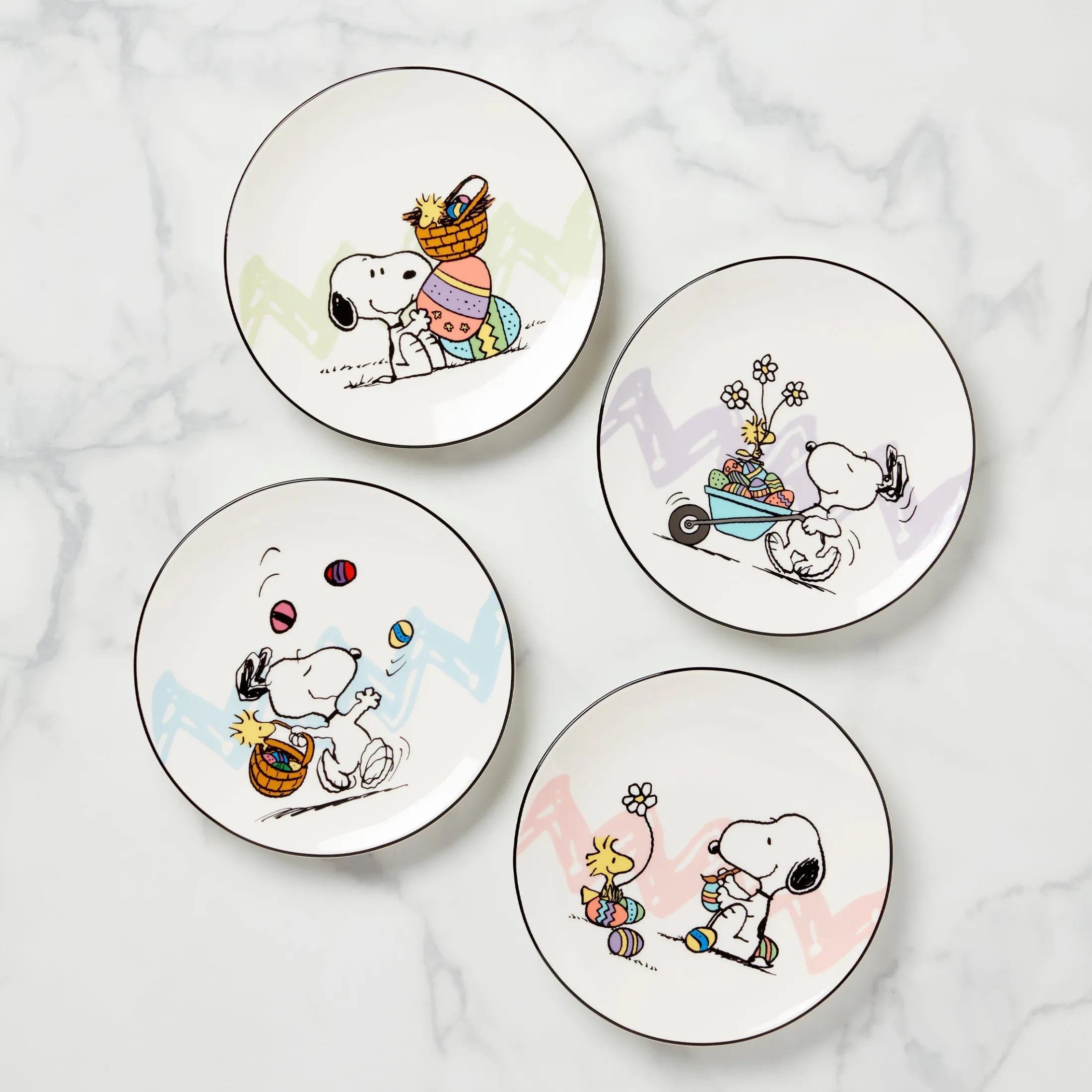 Snoopy Easter Accent Plates, Set of 4