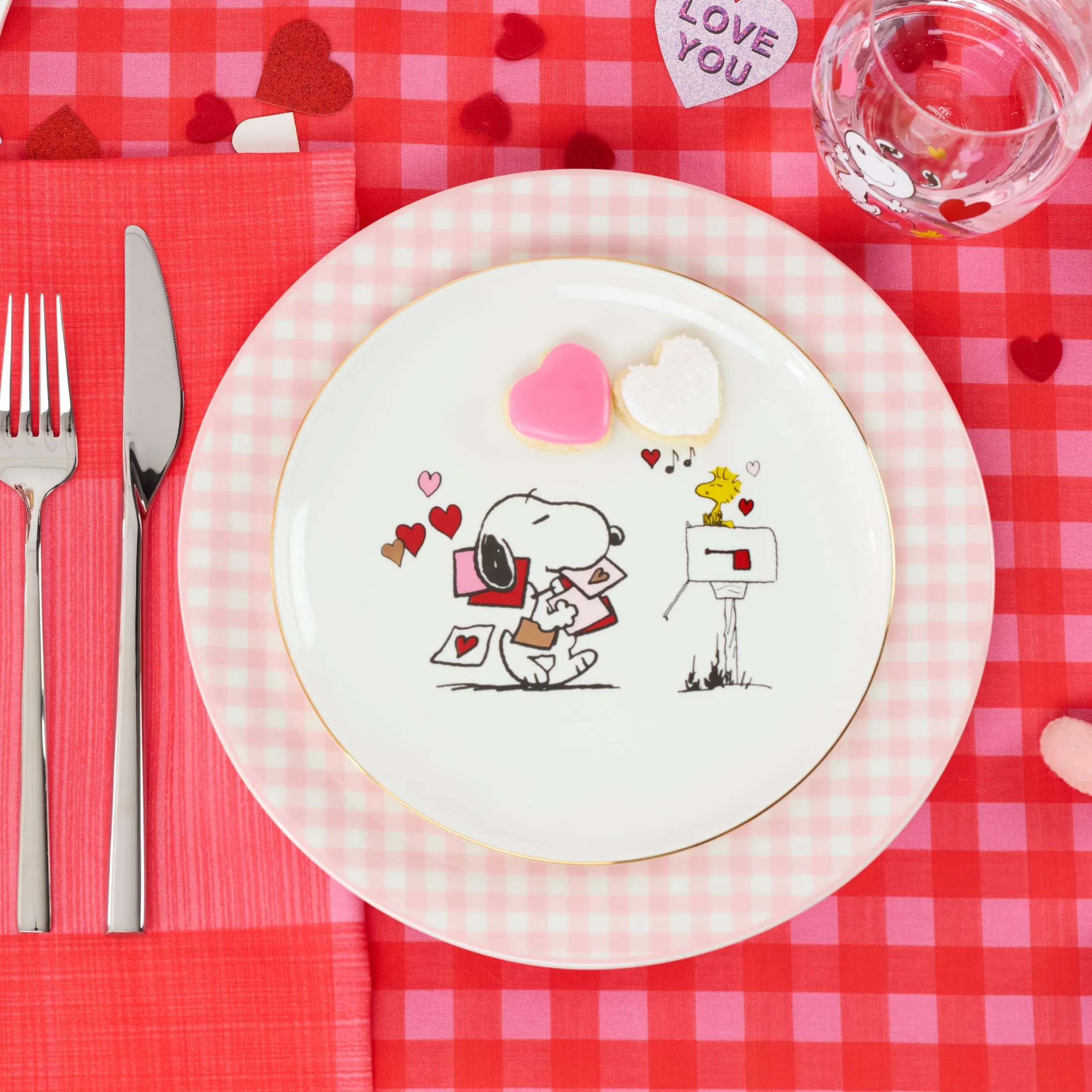 Snoopy Valentine's Day Accent Plates, Set of 4