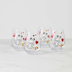 Snoopy Valentine's Day Tumblers, Set of 4