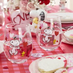 Snoopy Valentine's Day Tumblers, Set of 4