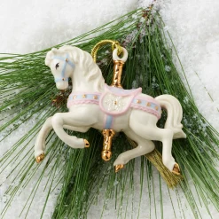 Snowflake Carousel Horse Ornament
