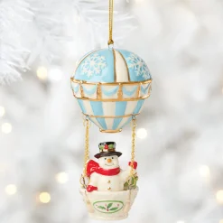 Snowman Hot Air Balloon Ornament