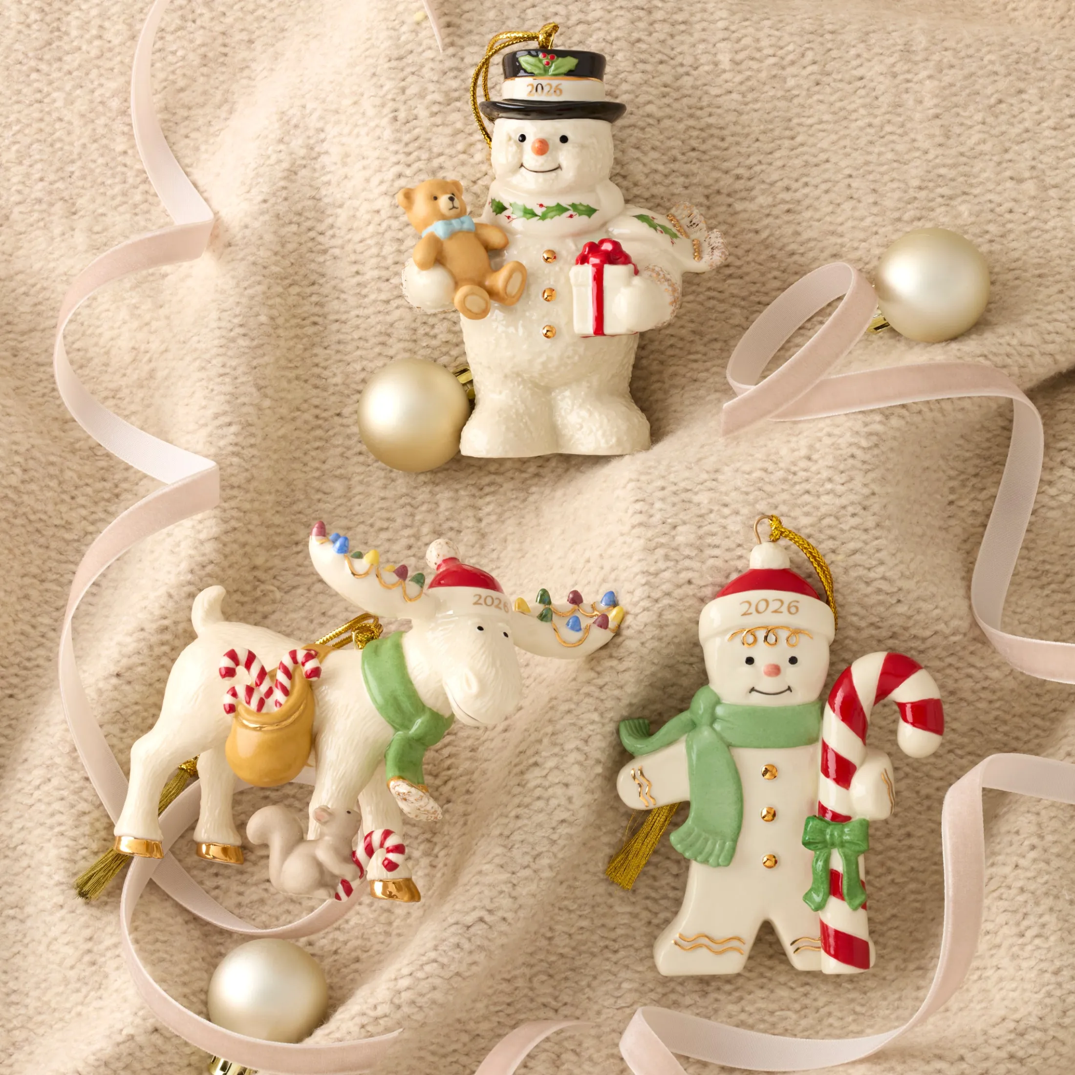 2026 Snowman with Teddy Bear Ornament