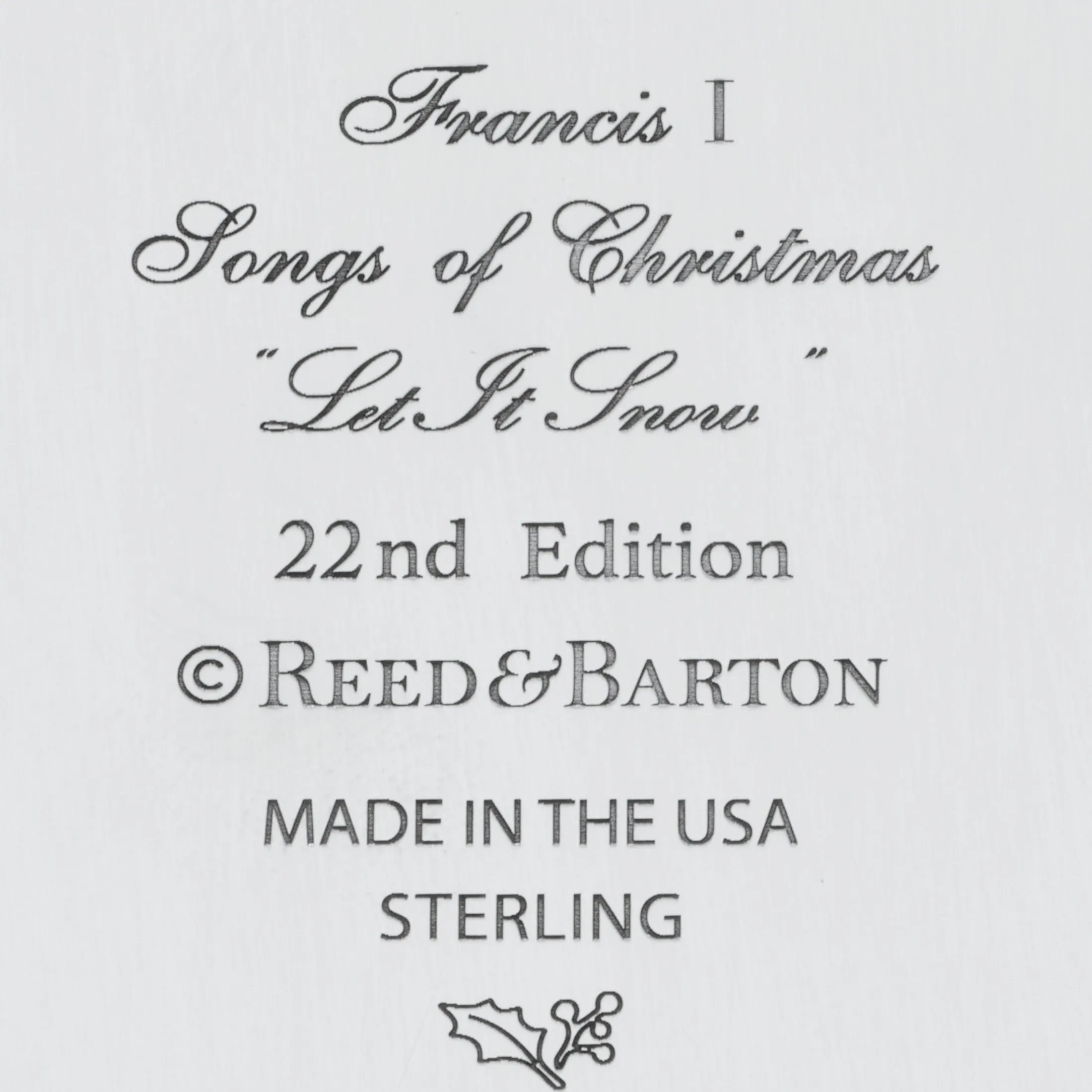 Songs Of Christmas Sterling Silver Ornament