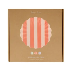 Stripey Assorted Bamboo Small Plates, Set of 6
