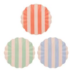 Stripey Assorted Bamboo Small Plates, Set of 6