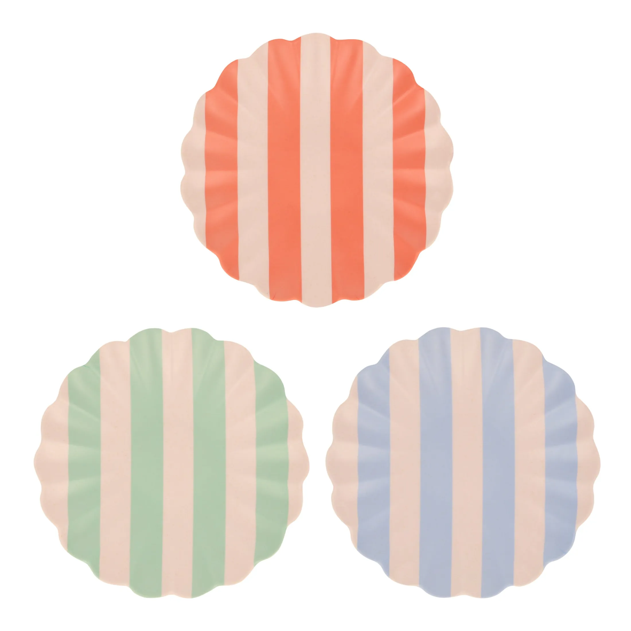 Stripey Assorted Bamboo Small Plates, Set of 6