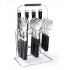 Temptation Black Charcoal Handle 16-Piece Flatware Set