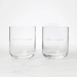 This Rocks & You're Neat Double Old-Fashioned Glasses, Set of 2