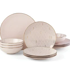Trianna Blush 12-Piece Dinnerware Set