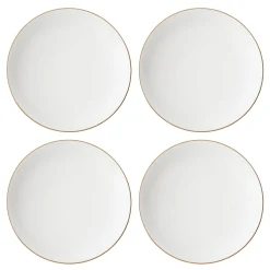 Trianna White Coupe Dinner Plates, Set of 4