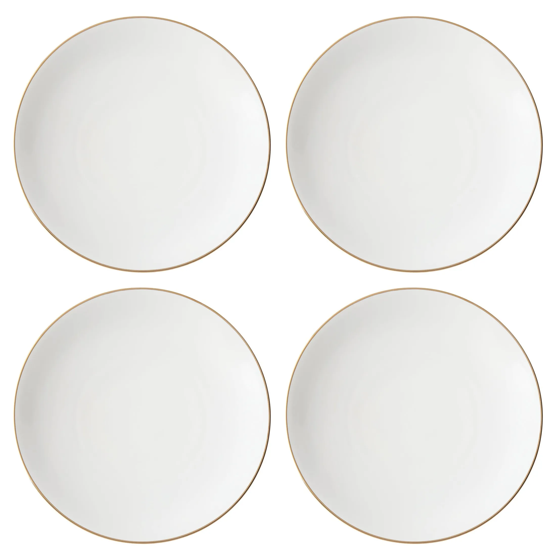 Trianna White Coupe Dinner Plates, Set of 4