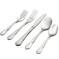 True Rose 45 Piece Everyday Flatware Set, Service For 8