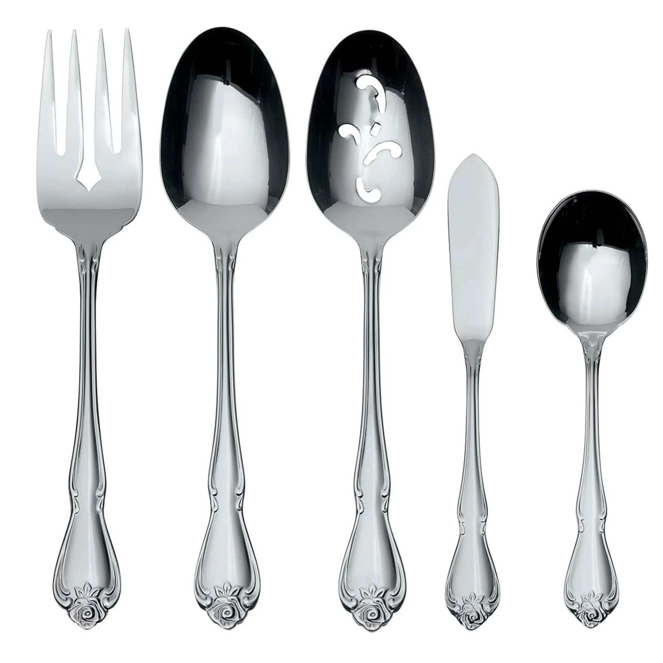 True Rose 5 Piece Everyday Flatware Serving Set