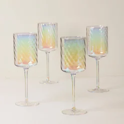 Tuscany Classics Iridescent Red Wine Glasses, Set of 4