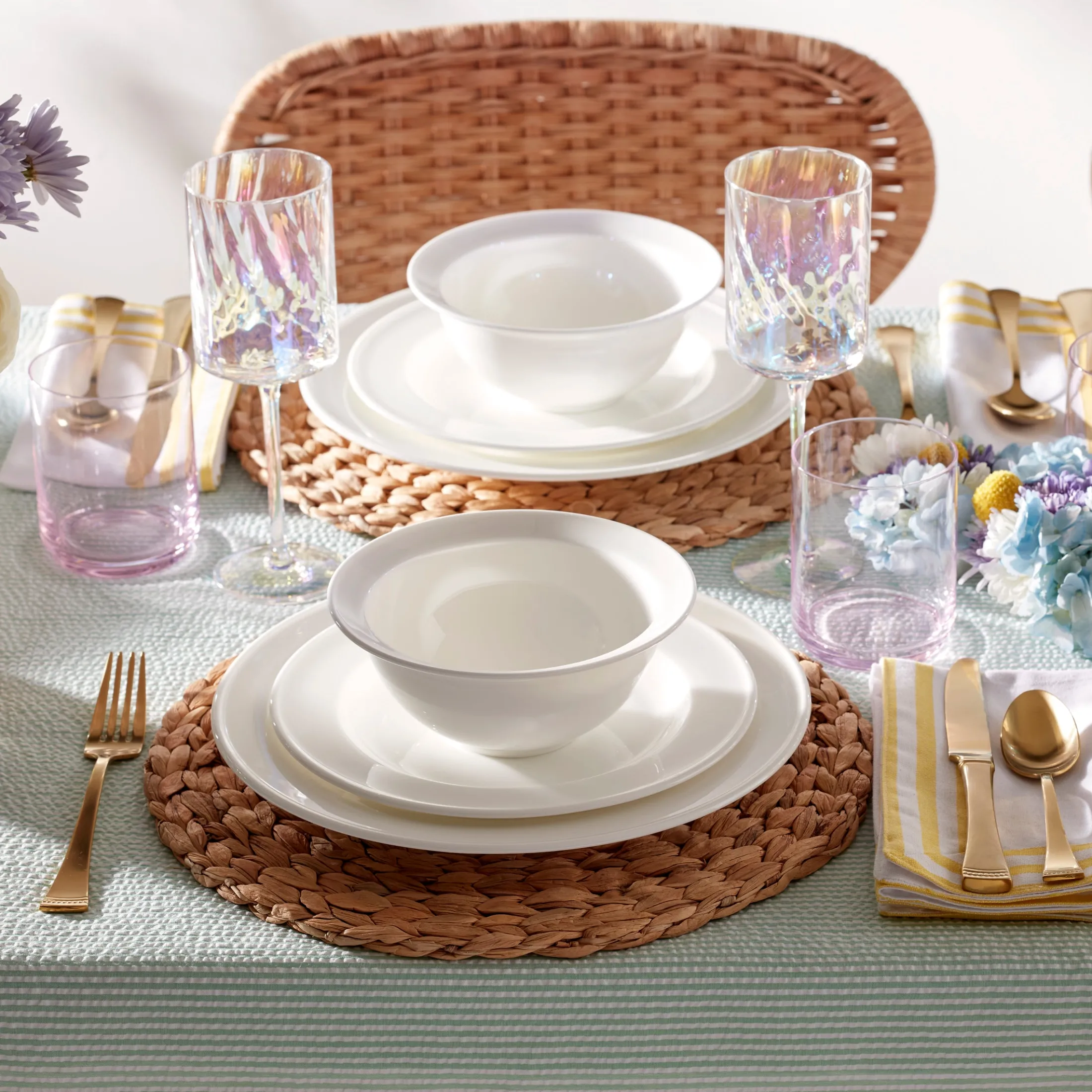 Tuscany Classics Iridescent White Wine Glasses, Set of 4