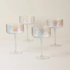 Tuscany Classics Iridescent Coupe Glasses, Set of 4