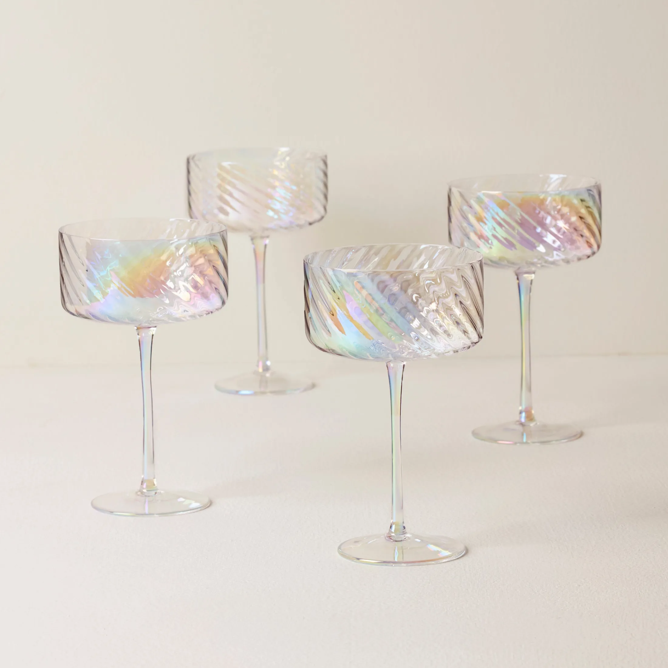 Tuscany Classics Iridescent Coupe Glasses, Set of 4