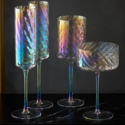 Tuscany Classics Iridescent Coupe Glasses, Set of 4