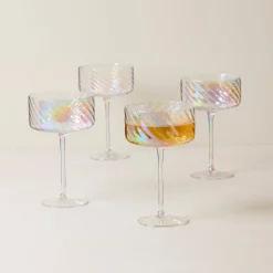 Tuscany Classics Iridescent Coupe Glasses, Set of 4