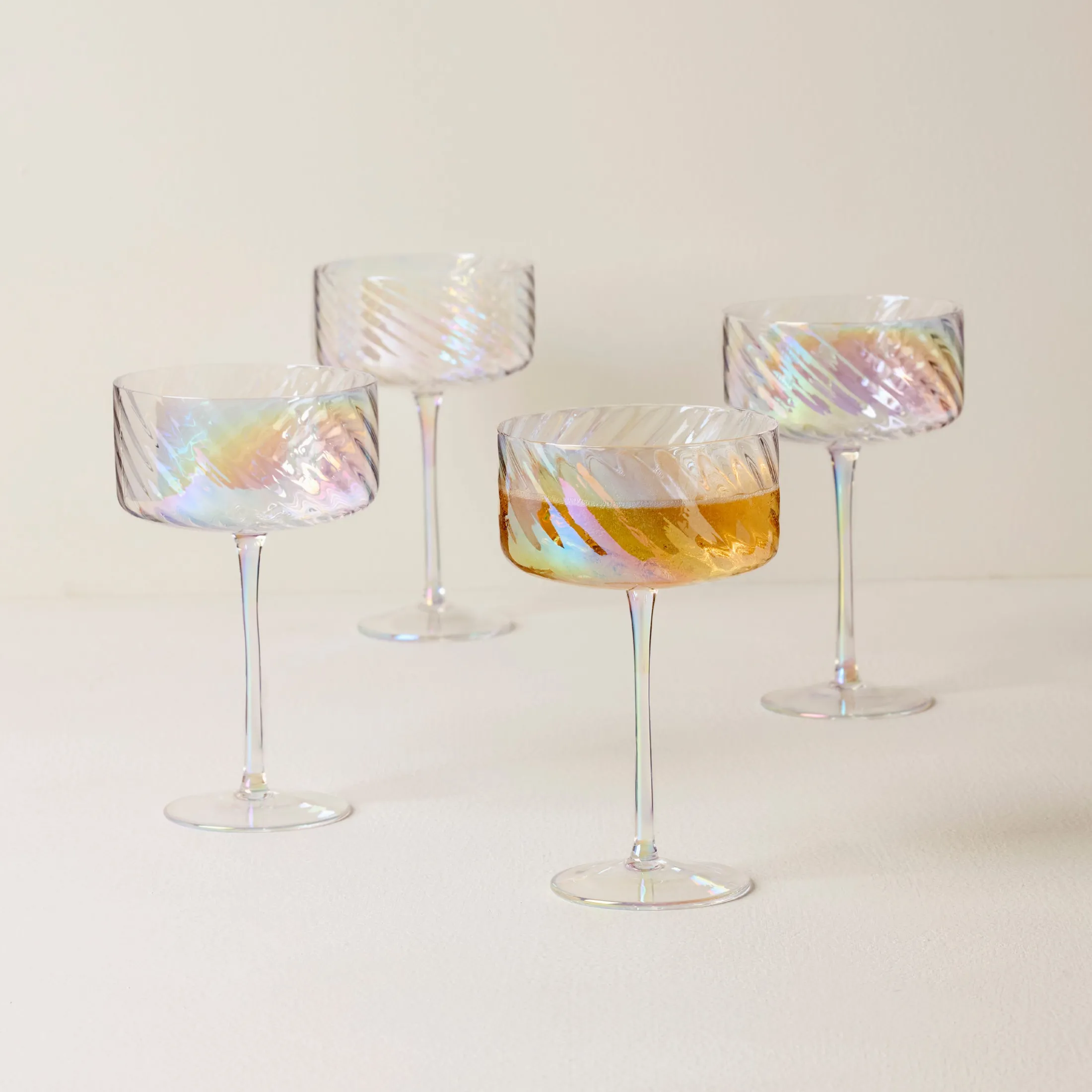 Tuscany Classics Iridescent Coupe Glasses, Set of 4
