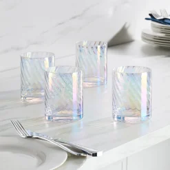 Tuscany Classics Iridescent Double Old-Fashioned Glasses, Set of 4