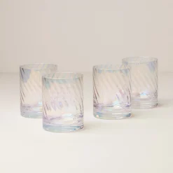 Tuscany Classics Iridescent Double Old-Fashioned Glasses, Set of 4