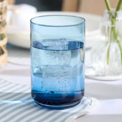 Tuscany Classics Stackable Blue Tall Glasses, Set of 4