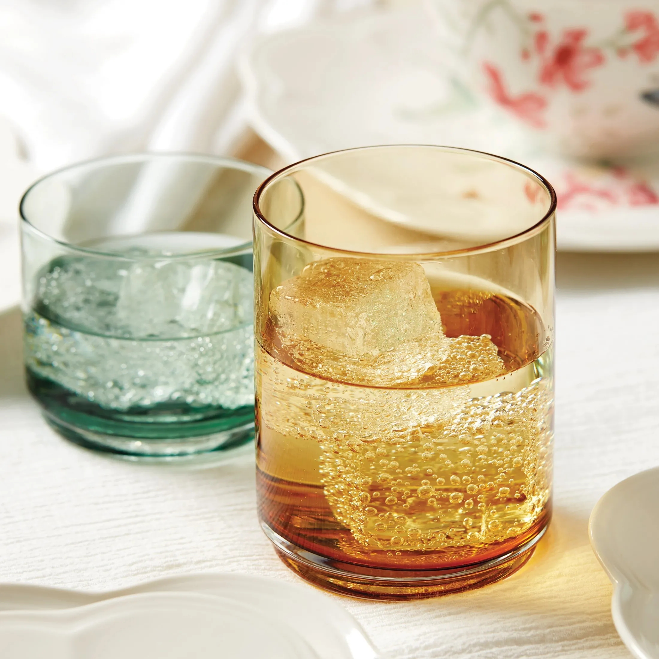 Tuscany Classics Stackable Green Short Glasses, Set of 4