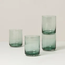 Tuscany Classics Stackable Green Tall Glasses, Set of 4