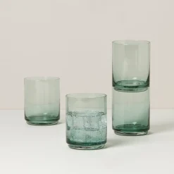 Tuscany Classics Stackable Green Tall Glasses, Set of 4