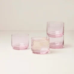 Tuscany Stackable Blush Short Glasses, Set of 4