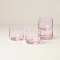 Tuscany Stackable Blush Short Glasses, Set of 4